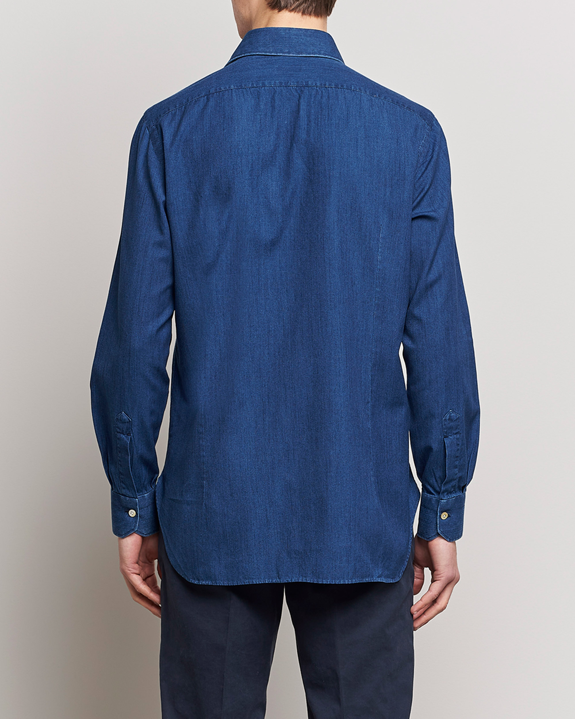 Homme | Chemises | Kiton | Denim Sport Shirt Indigo Blue
