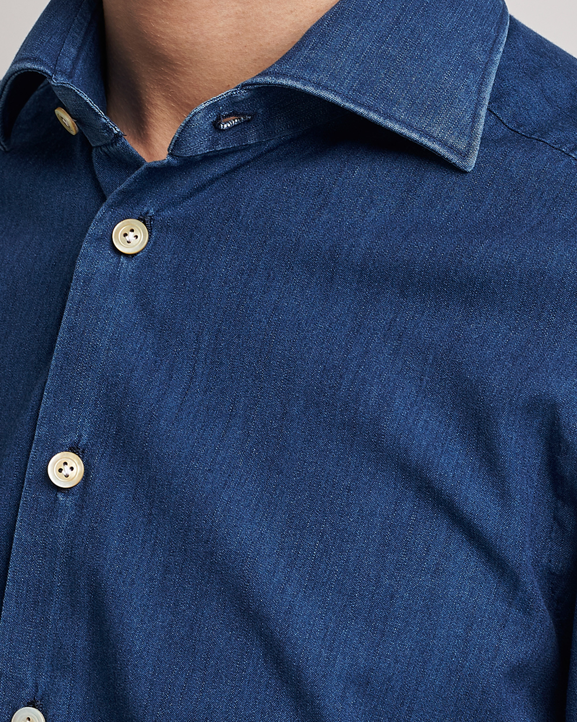 Homme | Chemises | Kiton | Denim Sport Shirt Indigo Blue