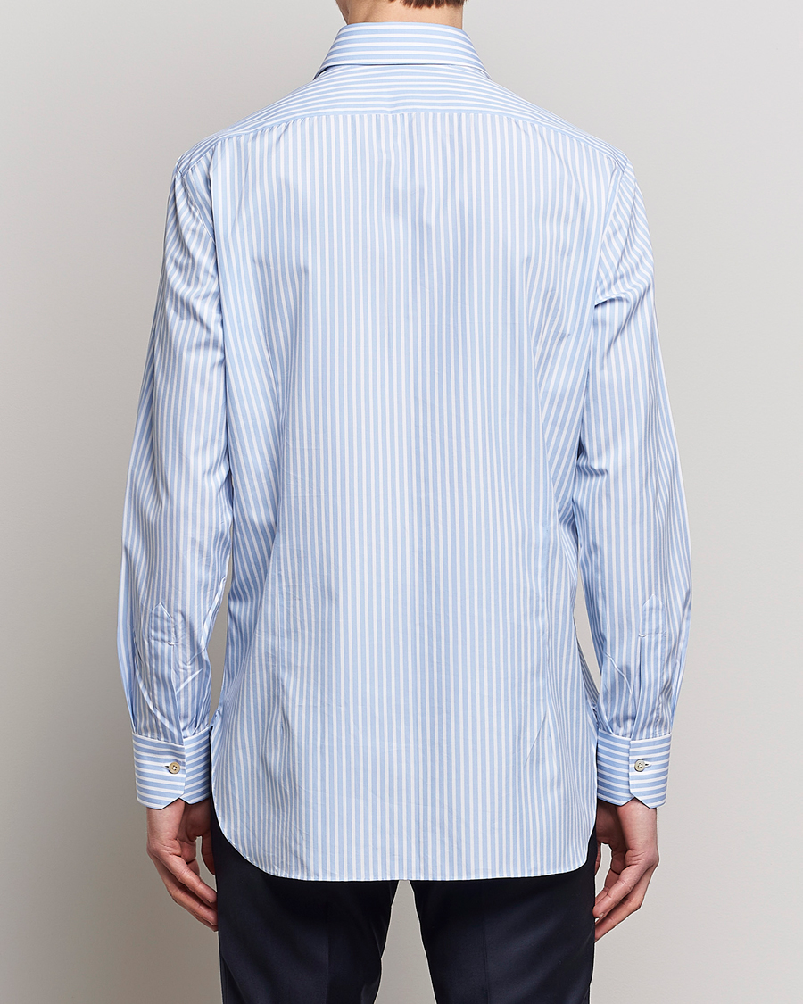 Homme | Chemises | Kiton | Slim Fit Striped Dress Shirt Light Blue