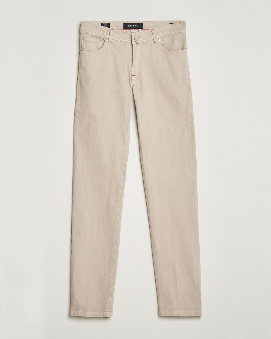Homme | Pantalons | Kiton | Kurabo 5-Pocket Pants Light Beige