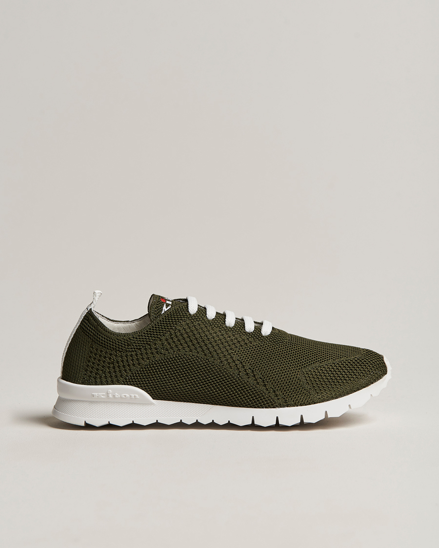 Homme | Kiton Mesh Running Sneakers Dark Olive | Kiton | Mesh Running Sneakers Dark Olive