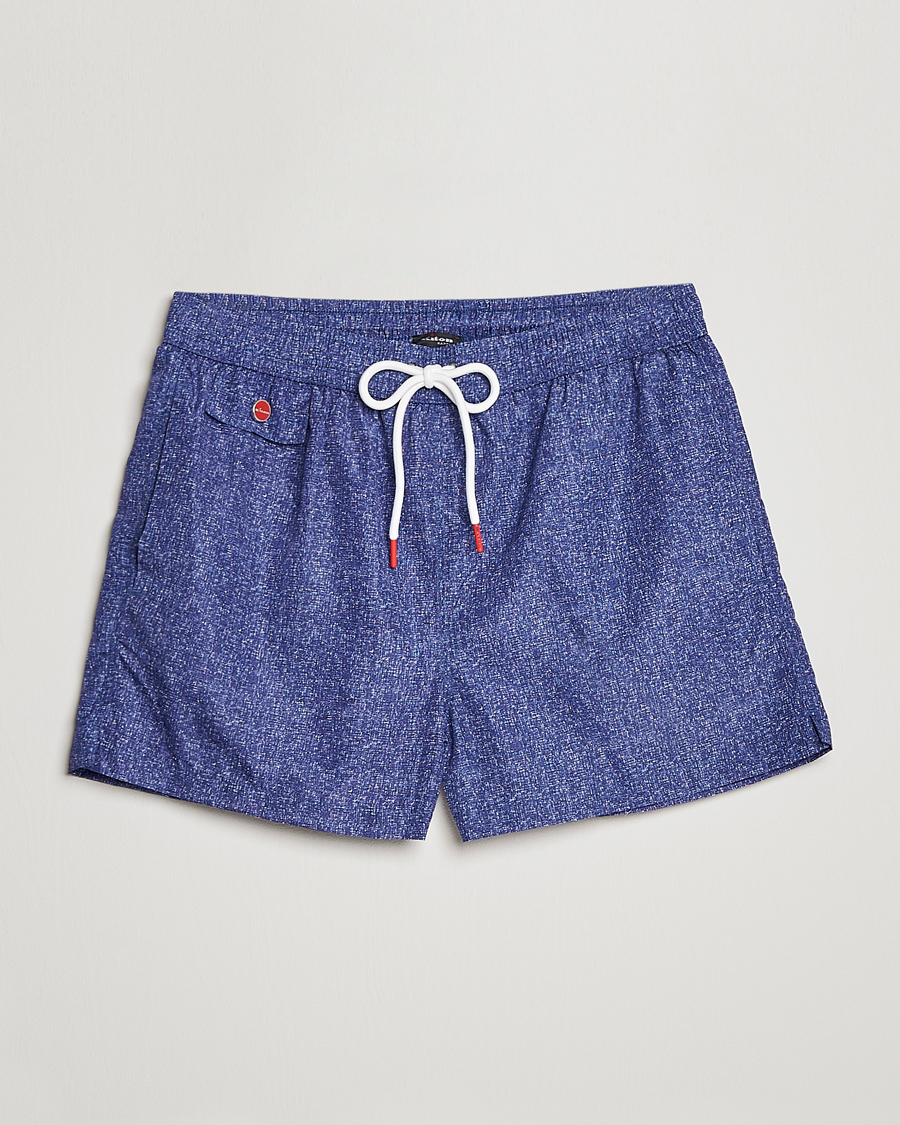 Homme | Maillots De Bain | Kiton | Printed Swim Trunks Navy Melange