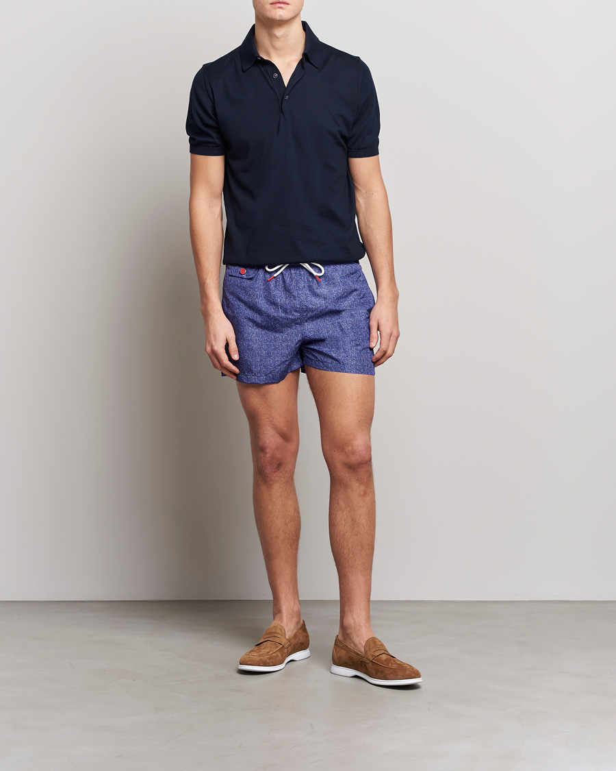 Homme | Maillots De Bain | Kiton | Printed Swim Trunks Navy Melange