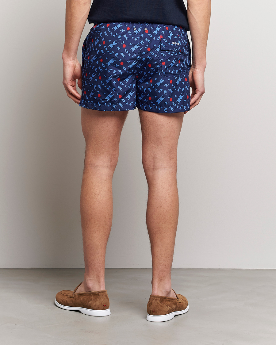 Homme | Maillots De Bain | Kiton | Printed Swim Trunks Navy