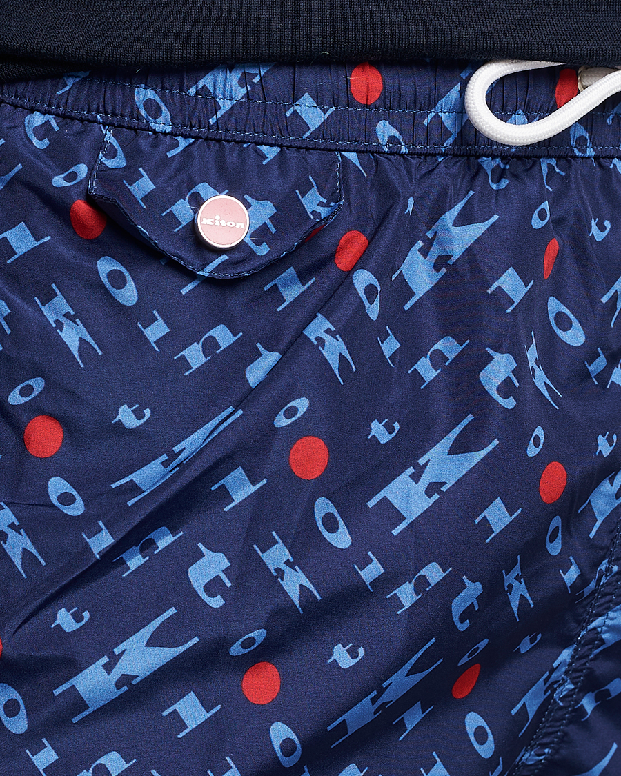 Homme | Maillots De Bain | Kiton | Printed Swim Trunks Navy