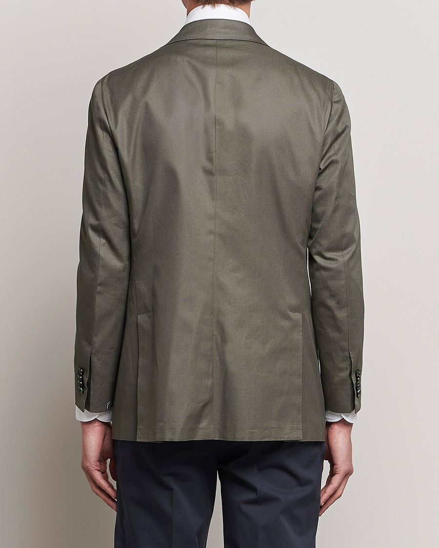 Homme | Blazers | Kiton | Sea Island Cotton Blazer Olive Green