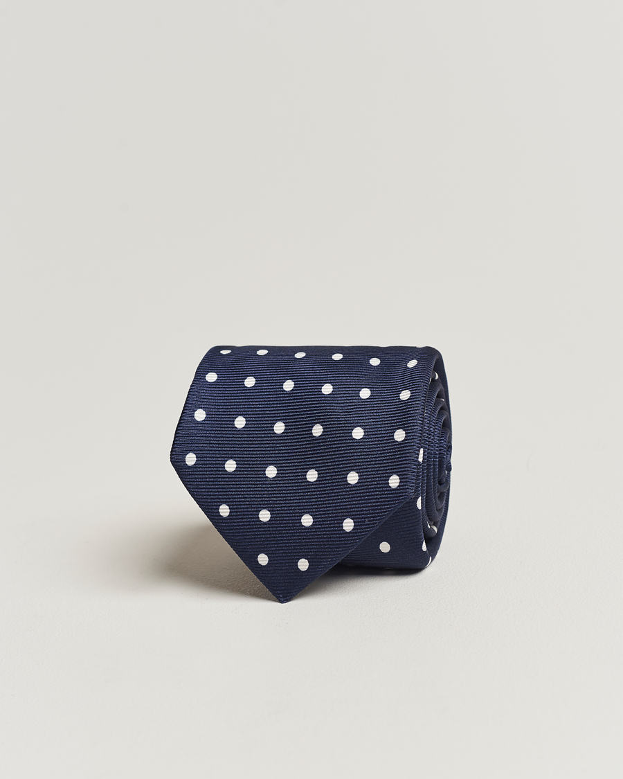 Homme | Kiton Dotted Silk Tie Navy | Kiton | Dotted Silk Tie Navy