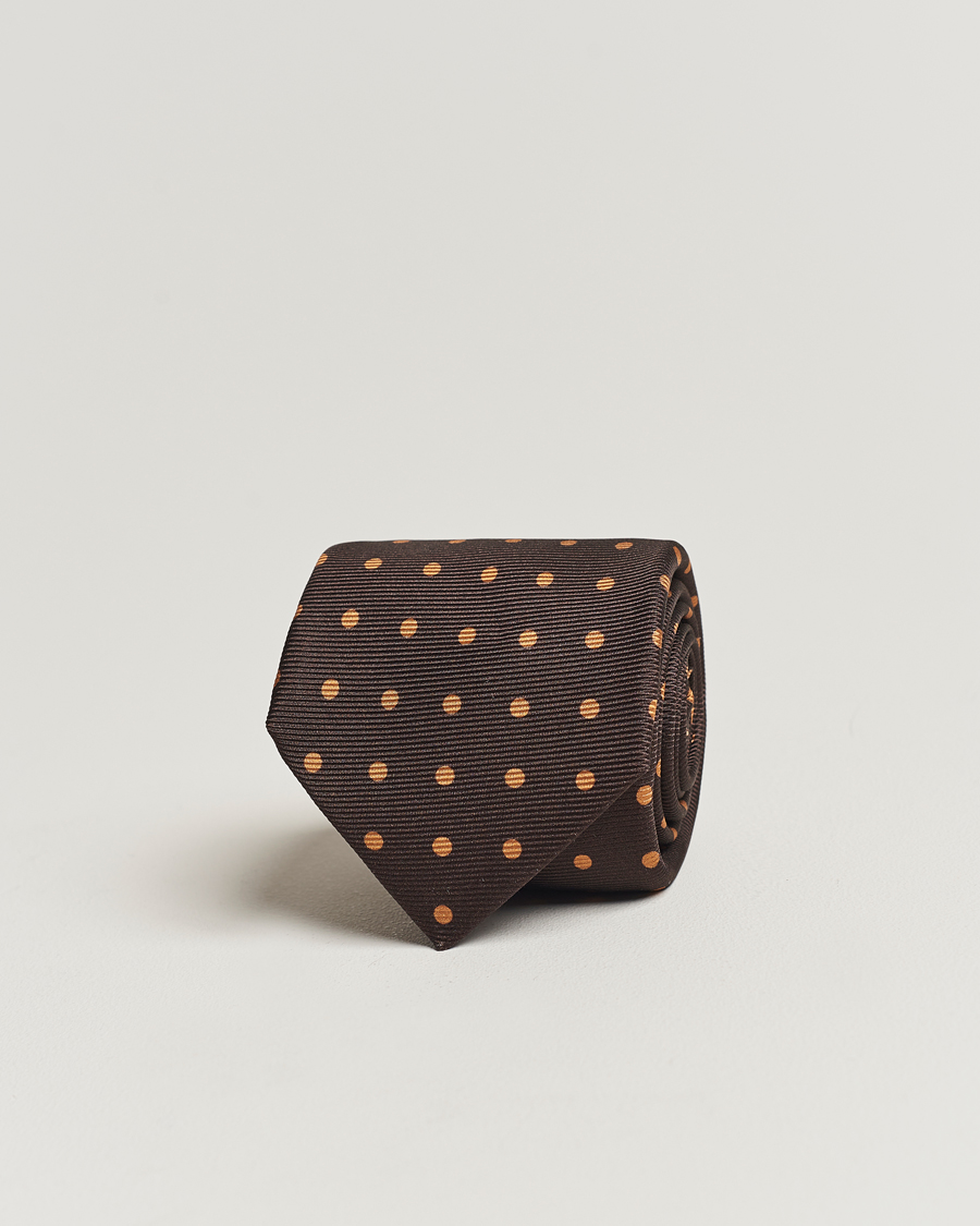 Homme | Kiton Dotted Silk Tie Dark Brown | Kiton | Dotted Silk Tie Dark Brown
