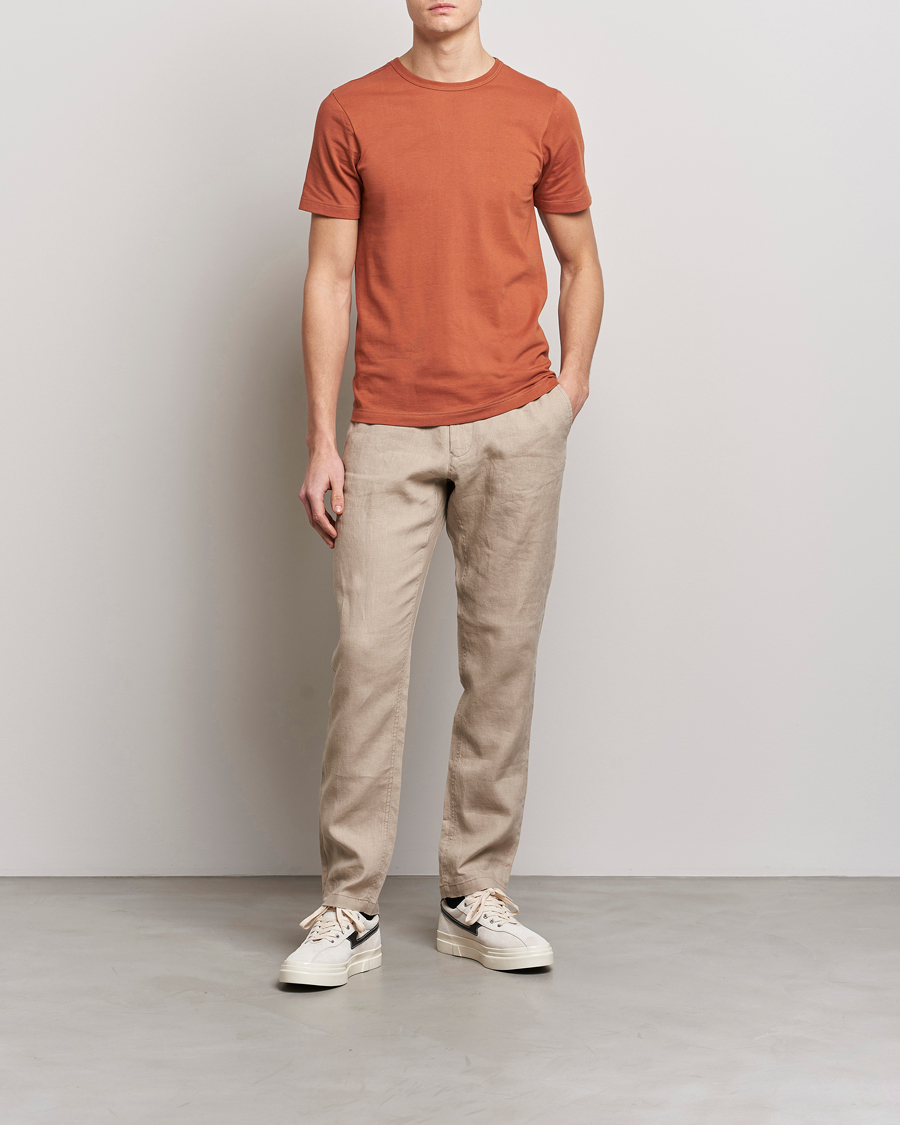 Homme | T-shirts | Merz b. Schwanen | 1950s Classic Loopwheeled T-Shirt Sierra Red