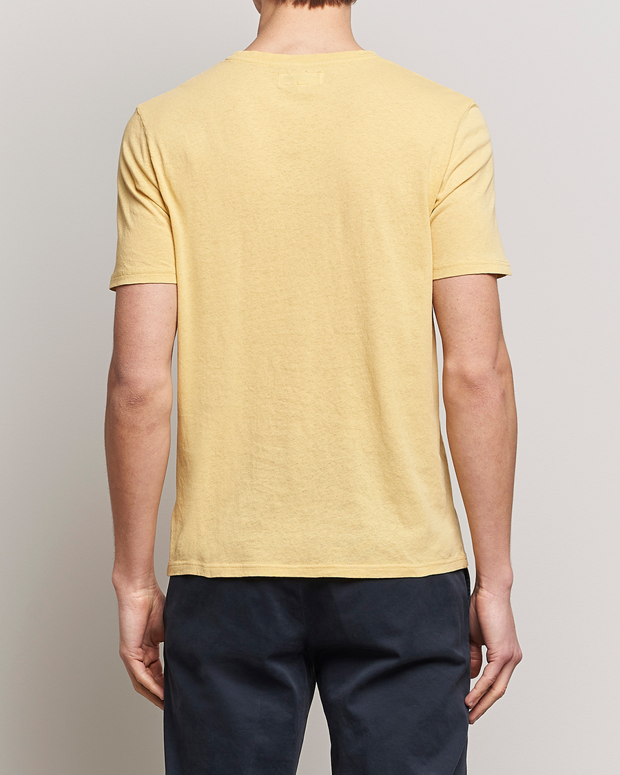 Homme | T-shirts | Merz b. Schwanen | Organic Cotton Washed Crew Neck T-Shirt Yellow