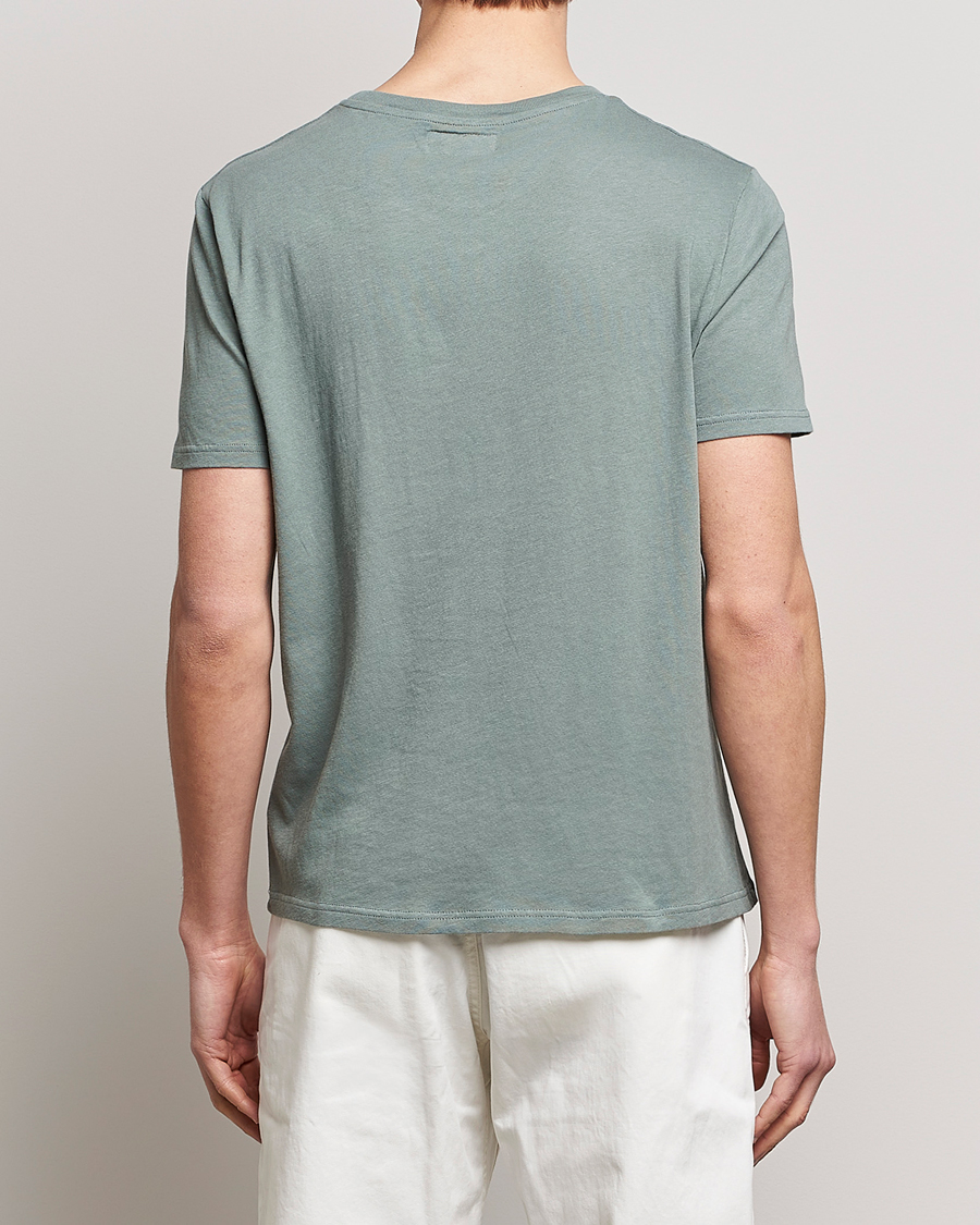Homme | T-shirts | Merz b. Schwanen | Organic Cotton Washed Crew Neck T-Shirt Green Stone