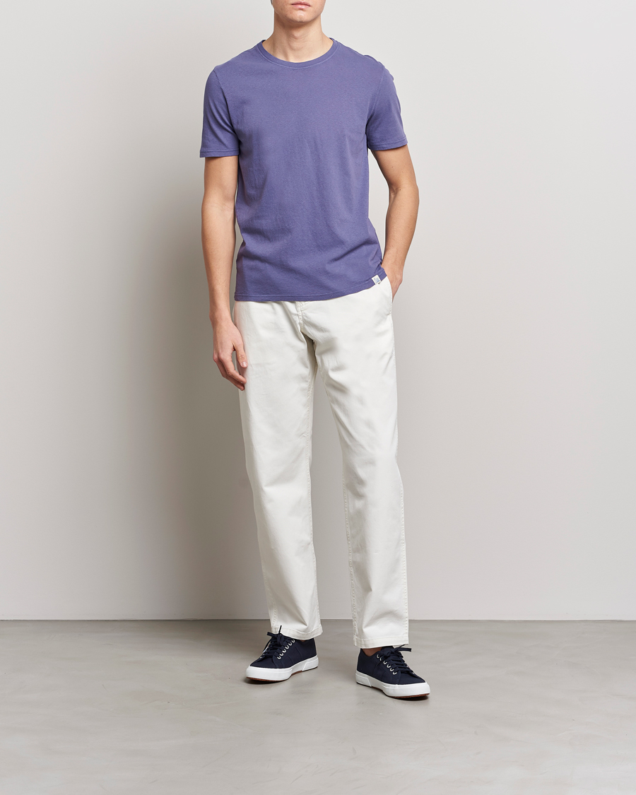 Homme | T-shirts | Merz b. Schwanen | Organic Cotton Washed Crew Neck T-Shirt Purple
