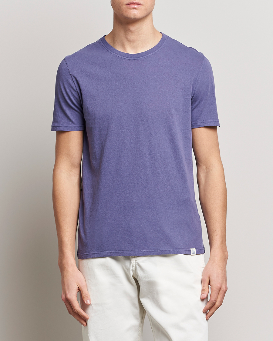 Homme | T-shirts | Merz b. Schwanen | Organic Cotton Washed Crew Neck T-Shirt Purple