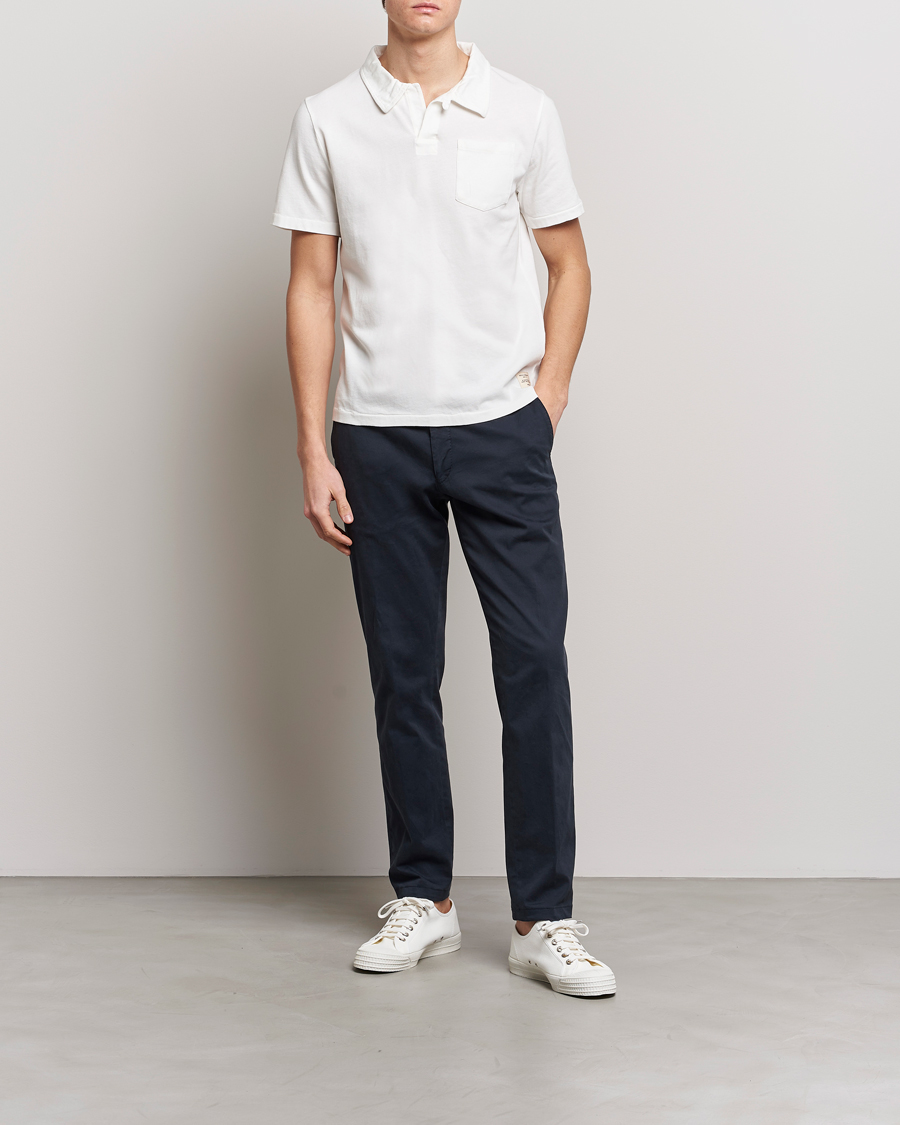Homme | Polos | Merz b. Schwanen | Organic Cotton Washed Polo White