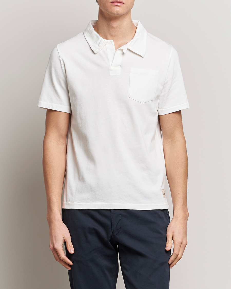 Homme | Polos | Merz b. Schwanen | Organic Cotton Washed Polo White