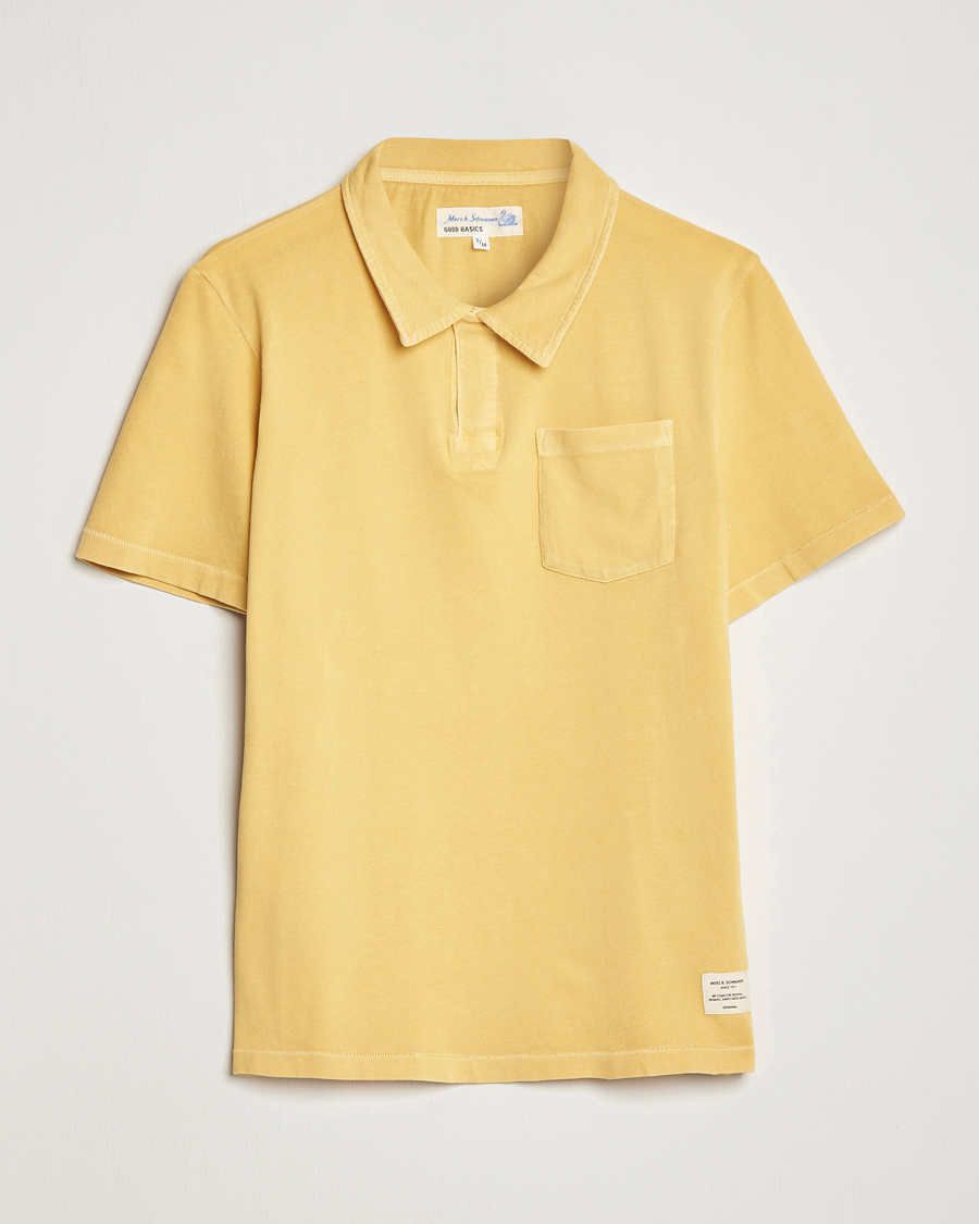 Homme | Polos | Merz b. Schwanen | Organic Cotton Washed Polo Sunshine Yellow