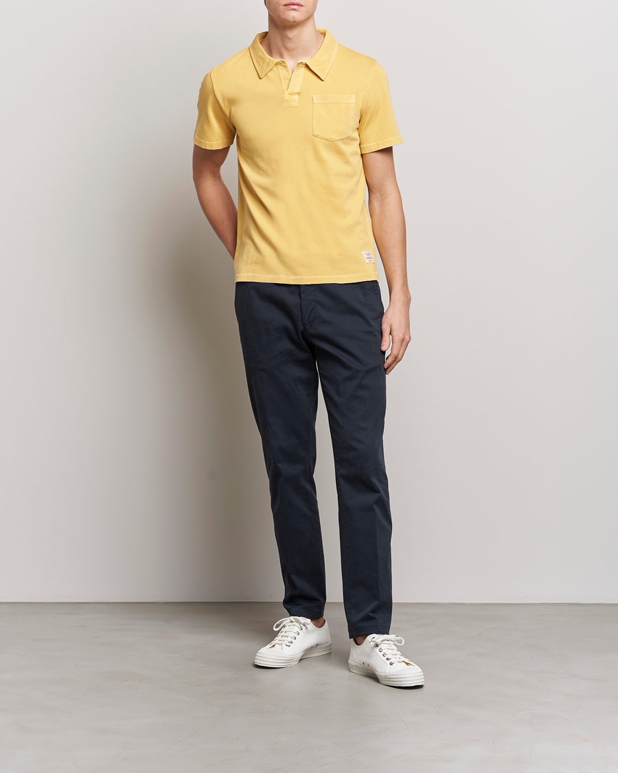 Homme | Polos | Merz b. Schwanen | Organic Cotton Washed Polo Sunshine Yellow