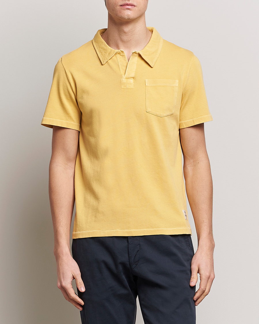 Homme | Polos | Merz b. Schwanen | Organic Cotton Washed Polo Sunshine Yellow