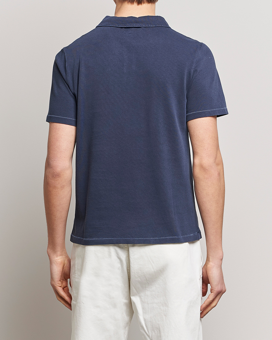 Homme | Polos | Merz b. Schwanen | Organic Cotton Washed Polo Denim Blue