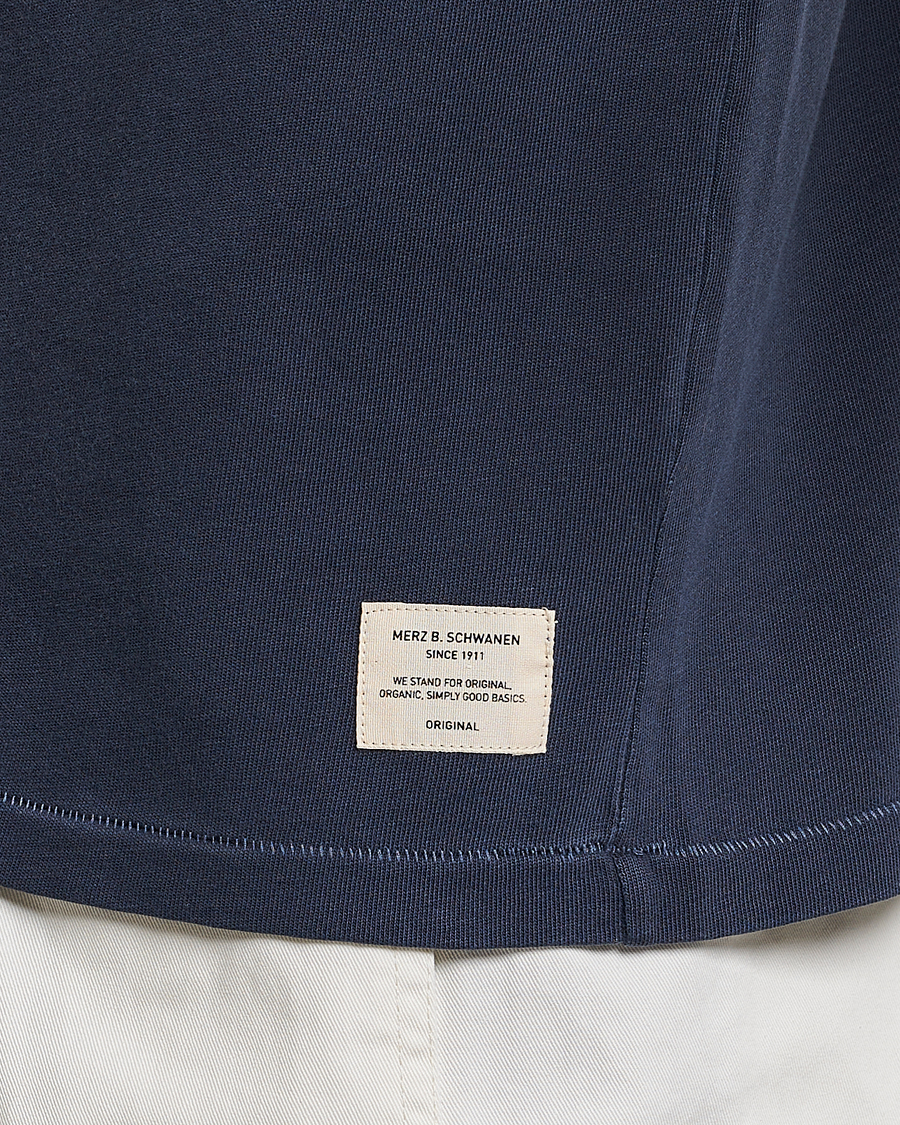 Homme | Polos | Merz b. Schwanen | Organic Cotton Washed Polo Denim Blue