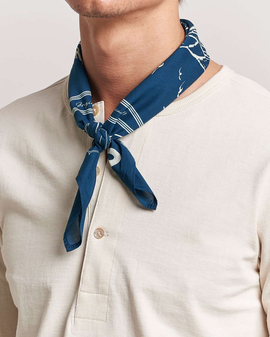 Homme | Écharpes | Merz b. Schwanen | Merz b. SchwanenCotton BandanaInk Blue