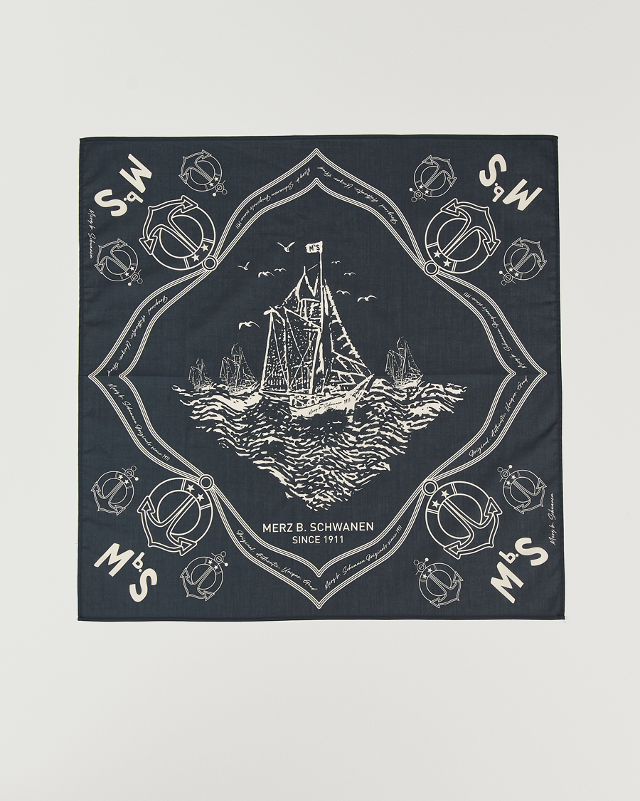 Homme | Merz b. Schwanen Cotton Bandana Charcoal | Merz b. Schwanen | Cotton Bandana Charcoal
