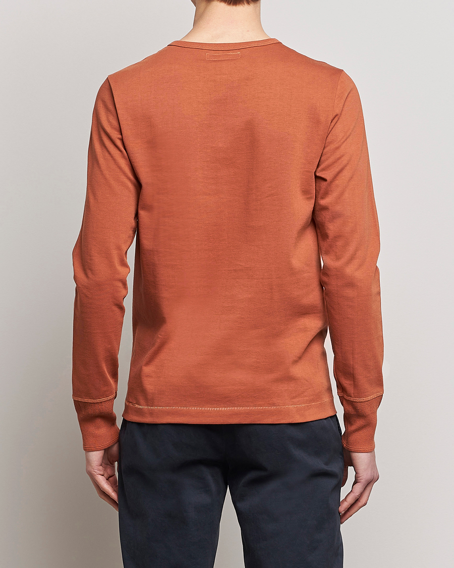 Homme | Pulls Et Tricots | Merz b. Schwanen | Classic Organic Cotton Henley Sweater Sierra Red