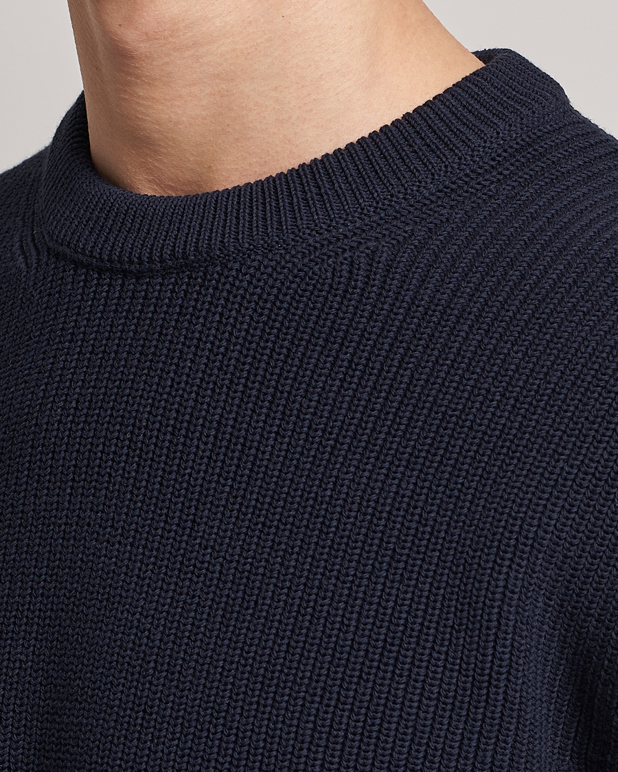 Homme | Pulls Et Tricots | Nudie Jeans | Augusti Rib Cotton Sweater Navy