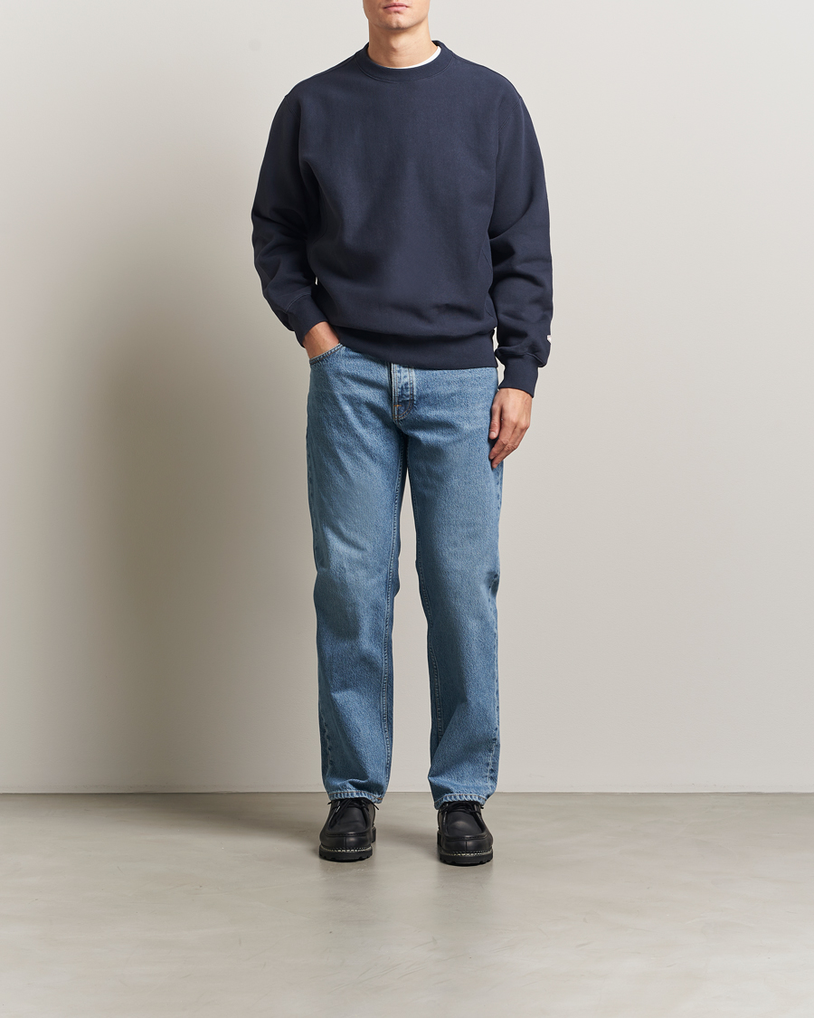 Homme | Pulls Et Tricots | Nudie Jeans | Hasse Crew Neck Sweatshirt Navy