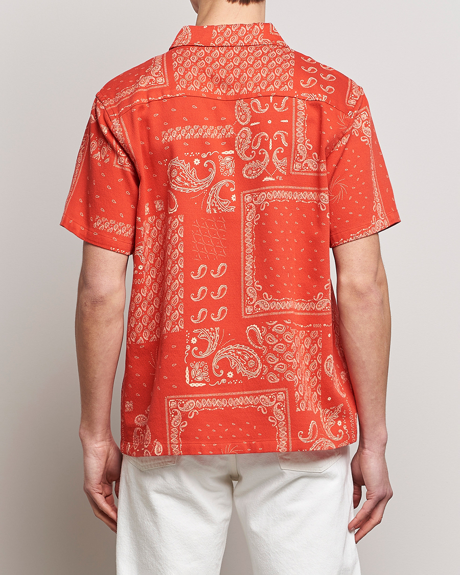 Homme | Chemises | Nudie Jeans | Aron Printed Short Sleeve Shirt Red