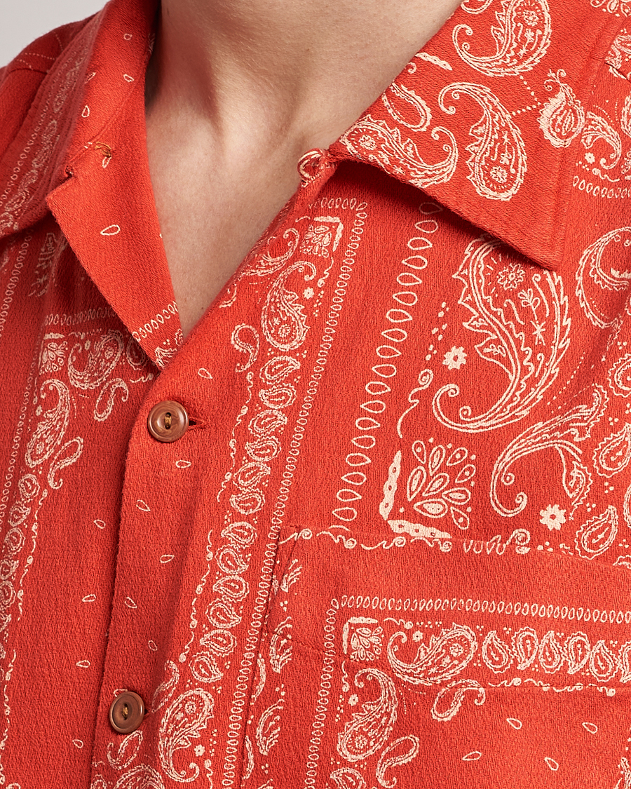 Homme | Chemises | Nudie Jeans | Aron Printed Short Sleeve Shirt Red