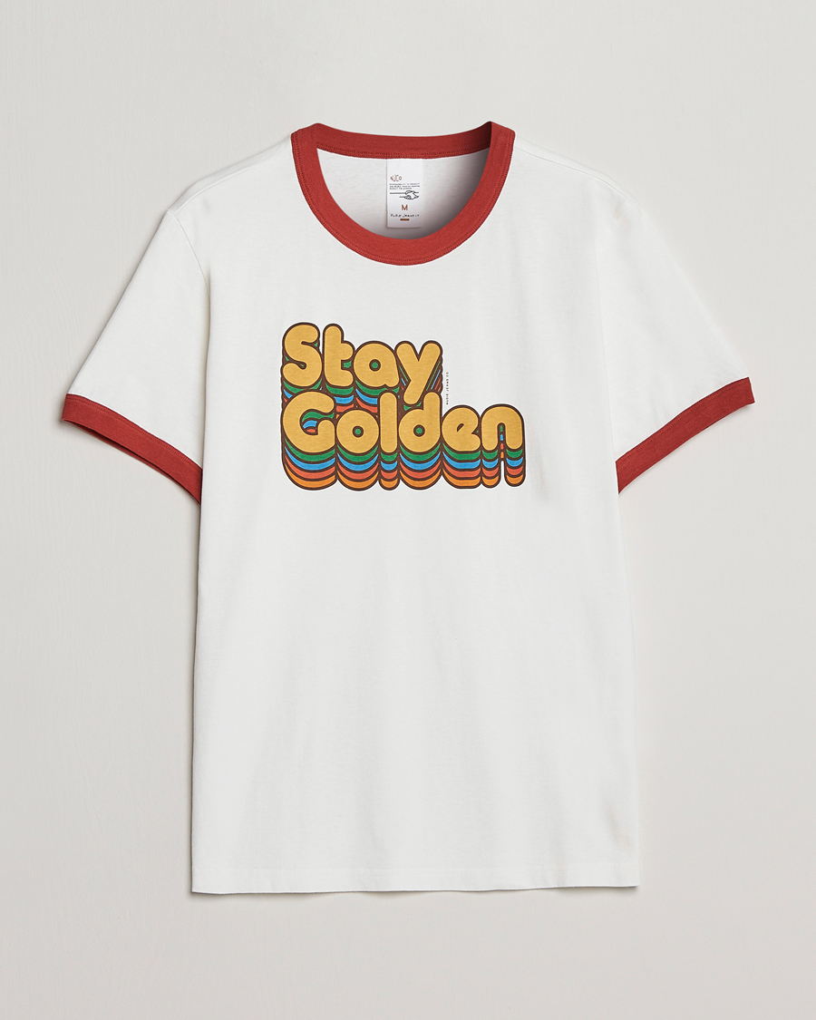 Homme | T-shirts | Nudie Jeans | Ricky Logo Crew Neck T-Shirt Chalk White