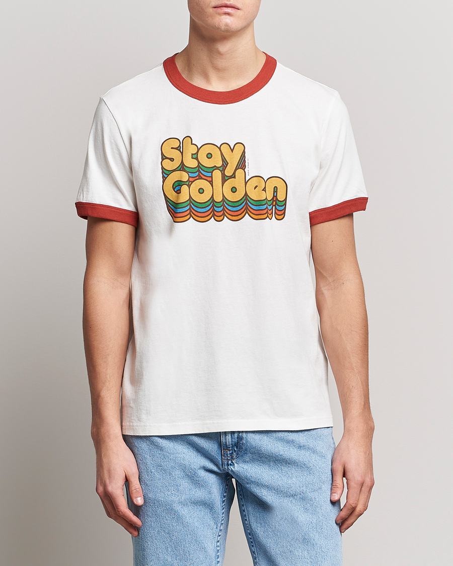 Homme | T-shirts | Nudie Jeans | Ricky Logo Crew Neck T-Shirt Chalk White