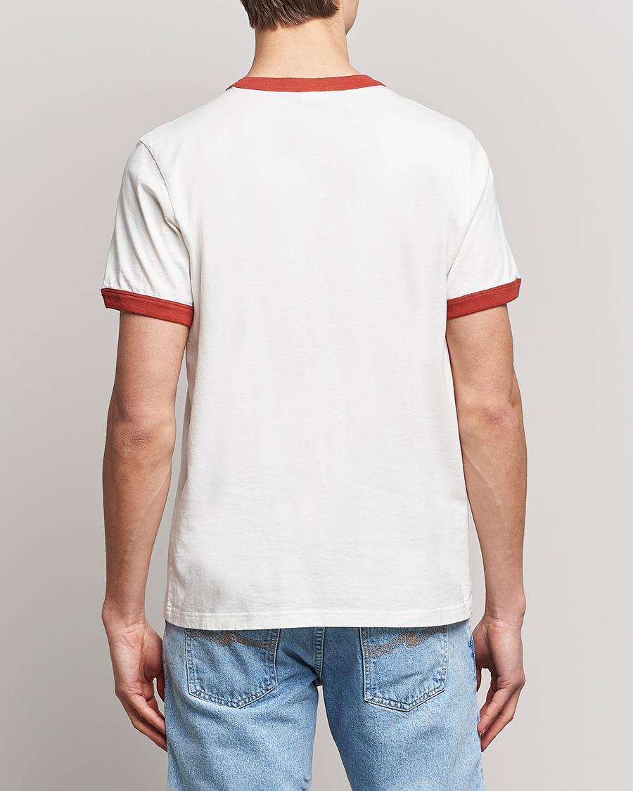 Homme | T-shirts | Nudie Jeans | Ricky Logo Crew Neck T-Shirt Chalk White