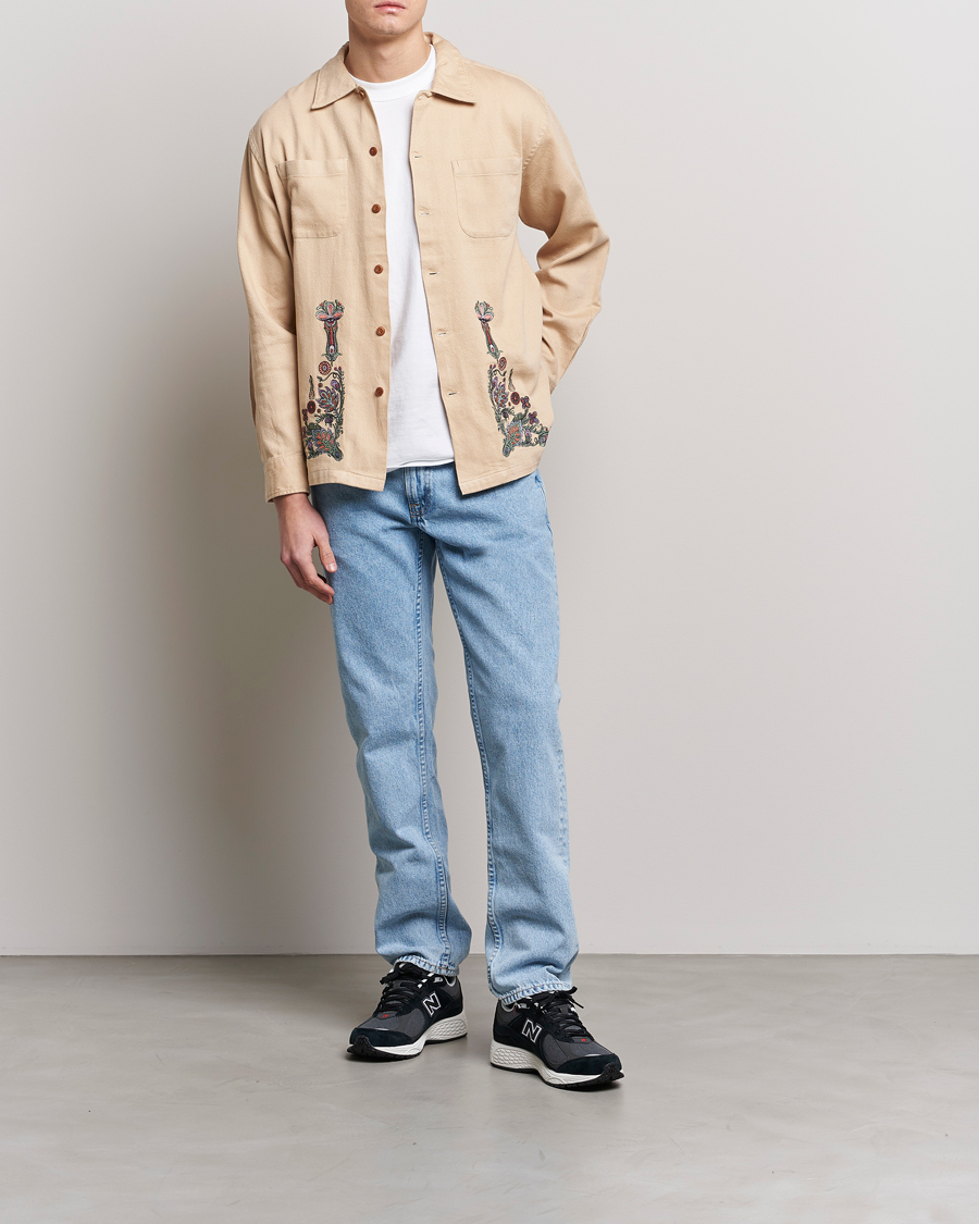 Homme | Chemises | Nudie Jeans | Vincent Floral Overshirt Cream