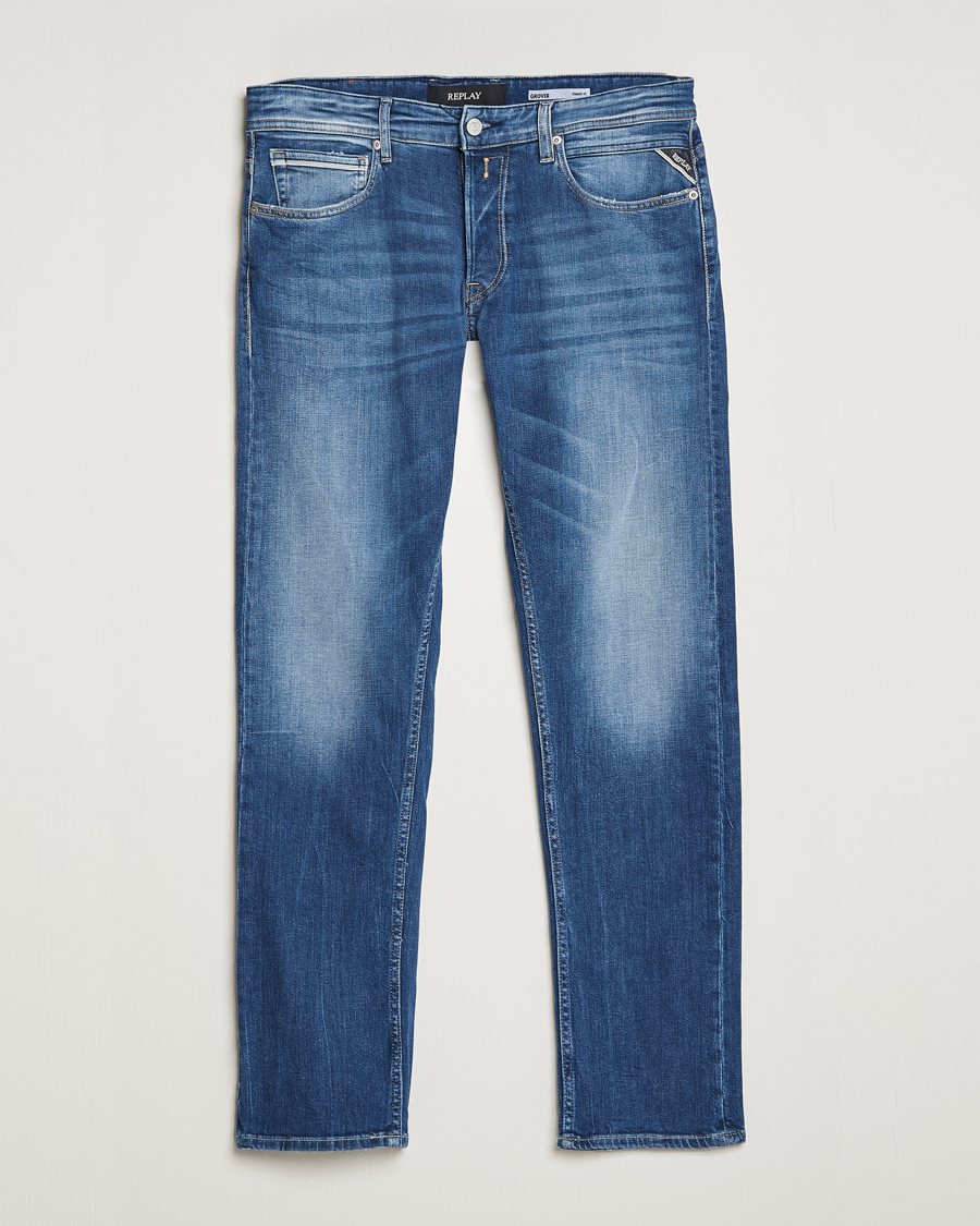 Homme | Jeans | Replay | Grover Straight Fit Stretch Jeans Medium Blue