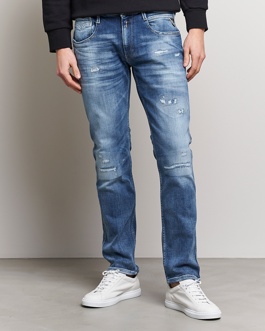Homme | Jeans | Replay | Anbass Power Stretch 10 Year Wash Jeans Medium Blue