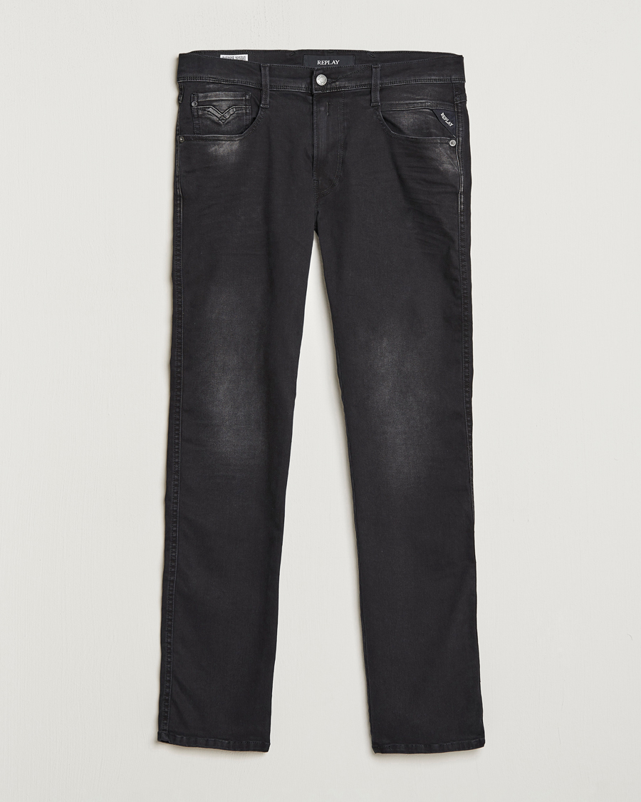 Homme | Jeans | Replay | Anbass Hyperflex Recyceled 360 Jeans Washed Black