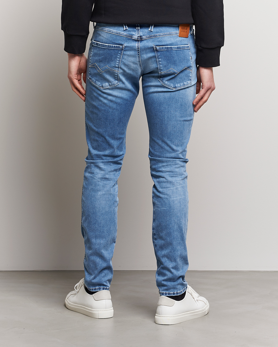 Homme | Jeans | Replay | Anbass Hyperflex X-Lite Shredded Jeans Light Blue