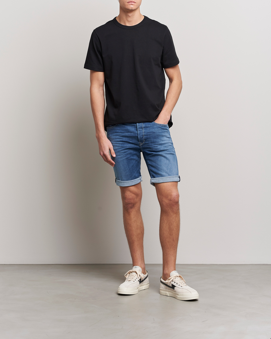 Homme | Shorts | Replay | RBJ901 Hyperflex Denim Shorts Medium Blue