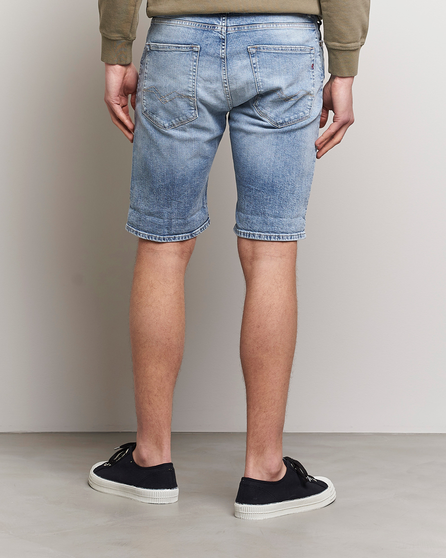 Homme | Shorts | Replay | RBJ901 Super Stretch Bio Denim Shorts Light Blue
