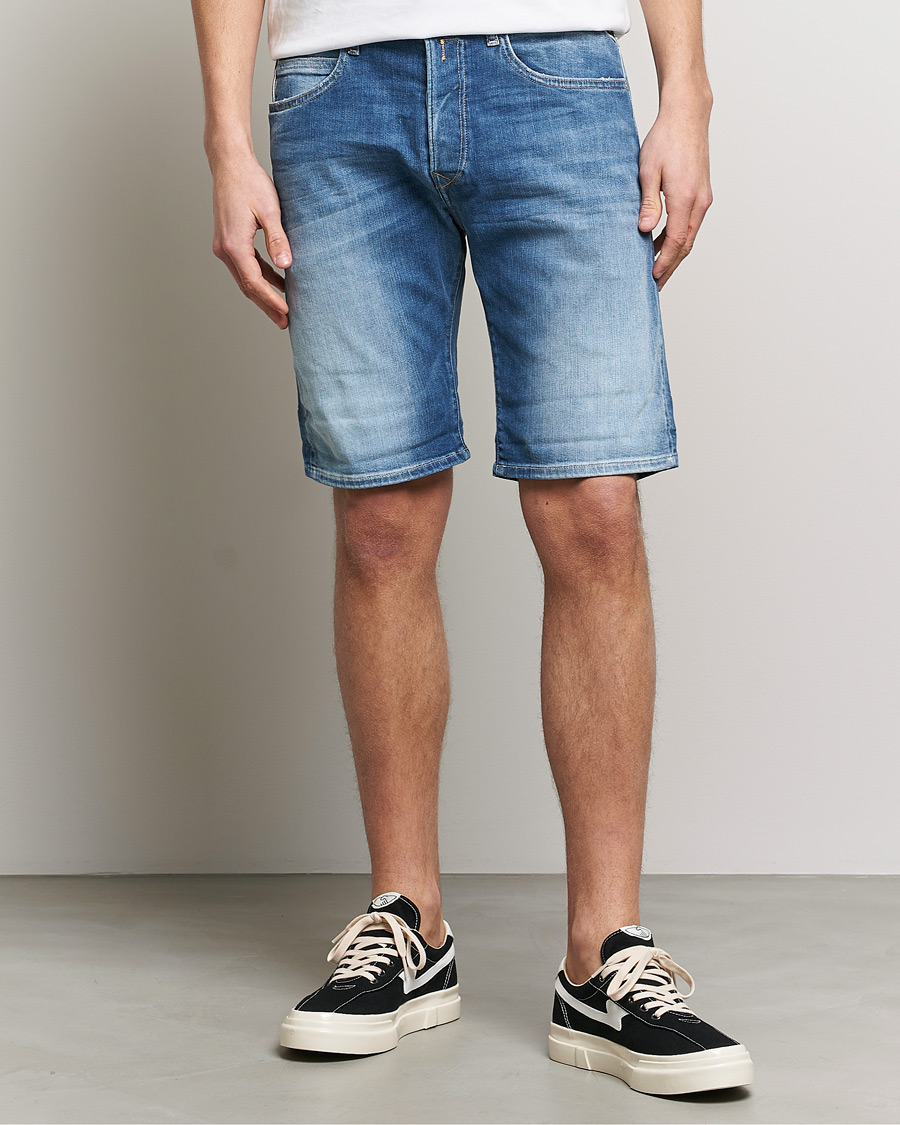 Homme | Shorts | Replay | RBJ901 Super Stretch Bio Denim Shorts Medium Blue