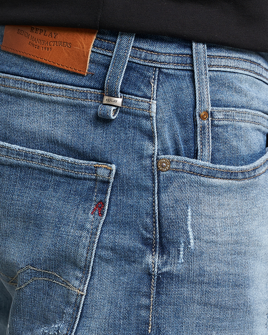 Homme | Shorts | Replay | RBJ901 Stretch 5 Year Wash Denim Shorts Medium Blue