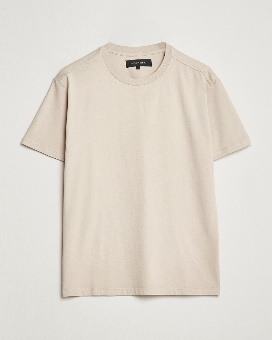 Homme | T-shirts | Replay | Sartoriale Heavy Crew Neck T-Shirt Cement