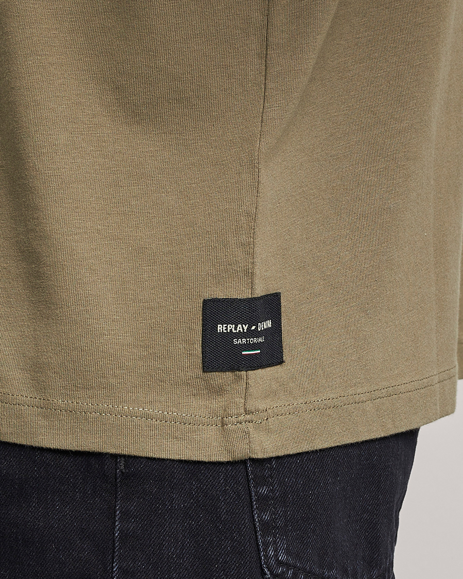 Homme | T-shirts | Replay | Sartoriale Heavy Crew Neck T-Shirt Sage Green