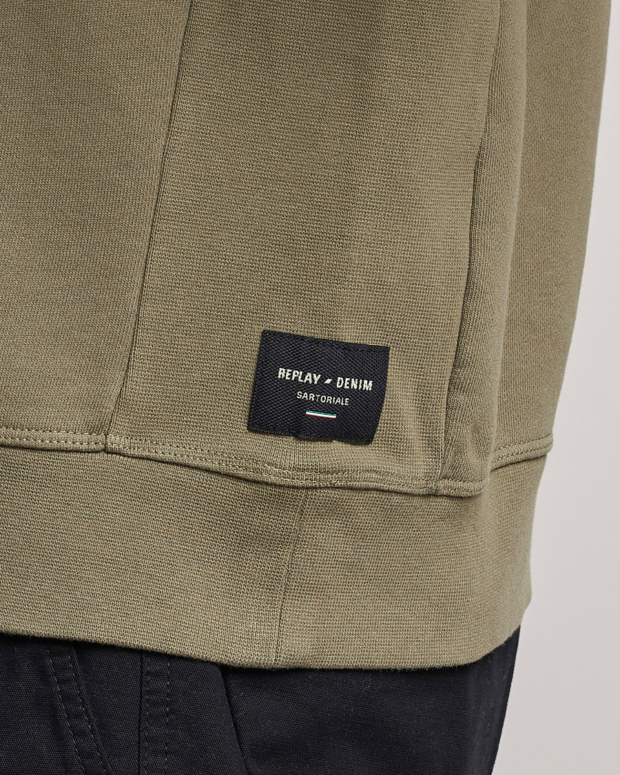 Homme | Pulls Et Tricots | Replay | Sartoriale Jersey Crew Neck Sweatshirt Sage Green