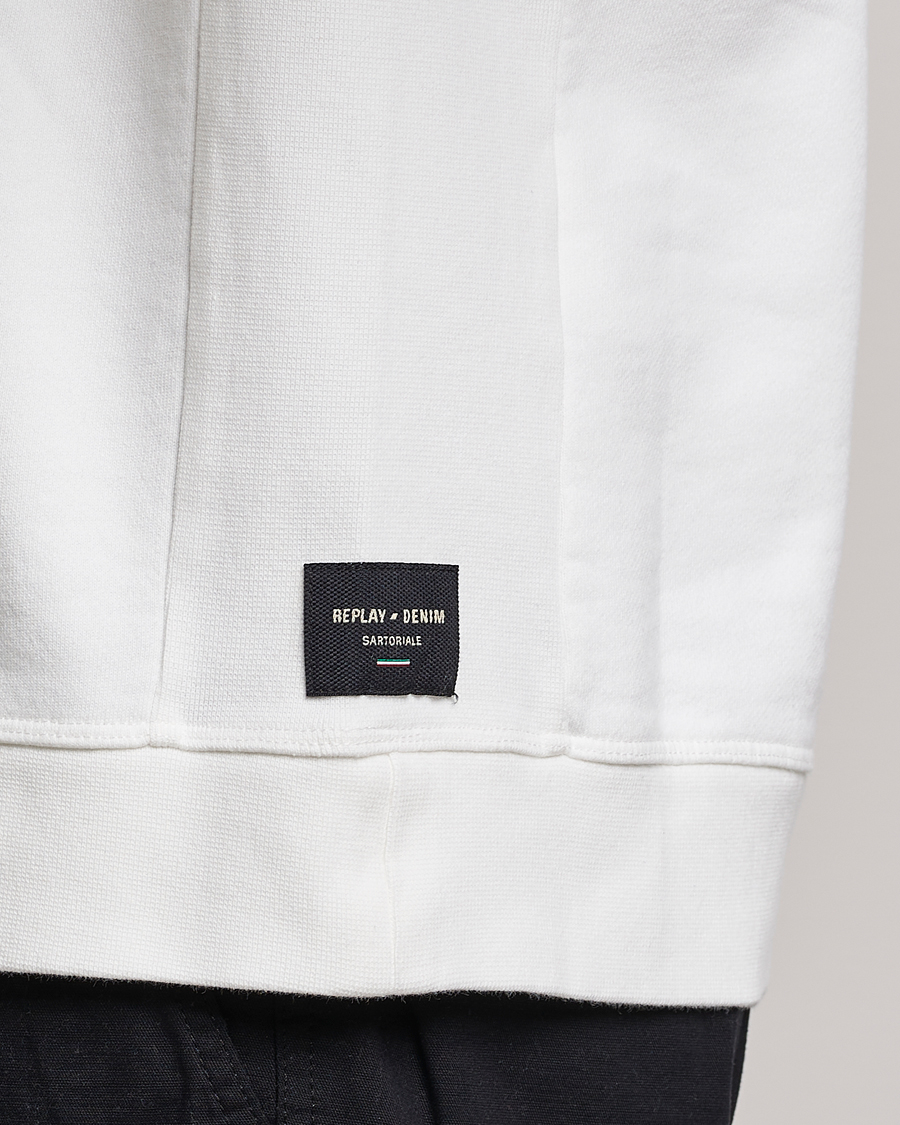 Homme | Pulls Et Tricots | Replay | Sartoriale Jersey Crew Neck Sweatshirt Chalk White