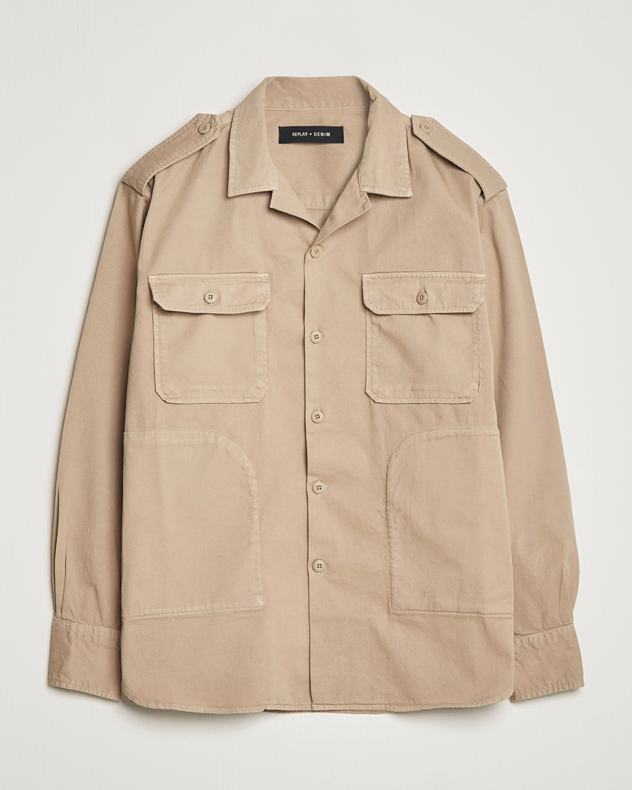 Homme | Chemises | Replay | Sartoriale Safari Overshirt Sand