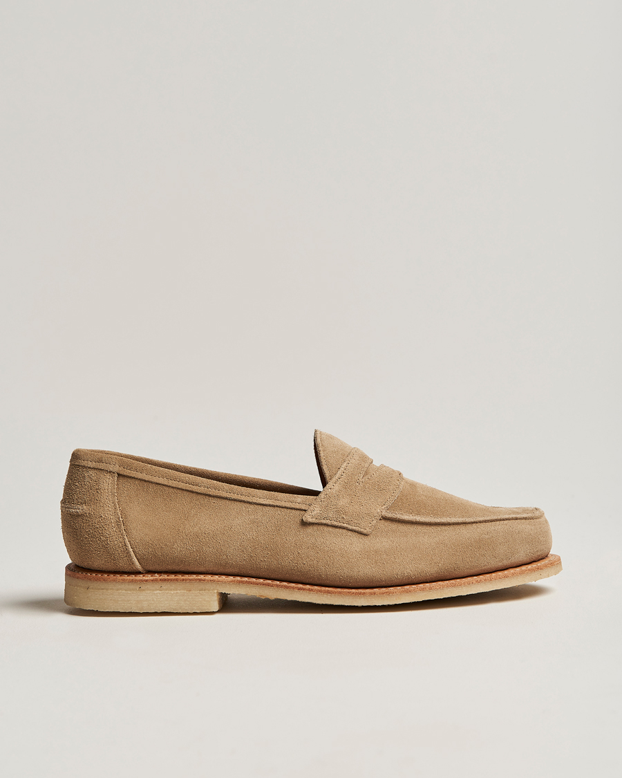 Homme | Sanders Edwin Unlined Suede Penny Loafer Milkshake | Sanders | Edwin Unlined Suede Penny Loafer Milkshake