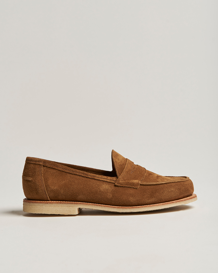 Homme | Sanders Edwin Unlined Suede Penny Loafer Tobacco | Sanders | Edwin Unlined Suede Penny Loafer Tobacco